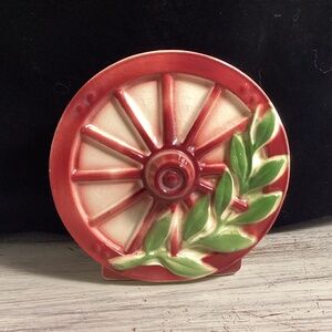 Vintage McCoy Wagon Wheel Wall Pocket